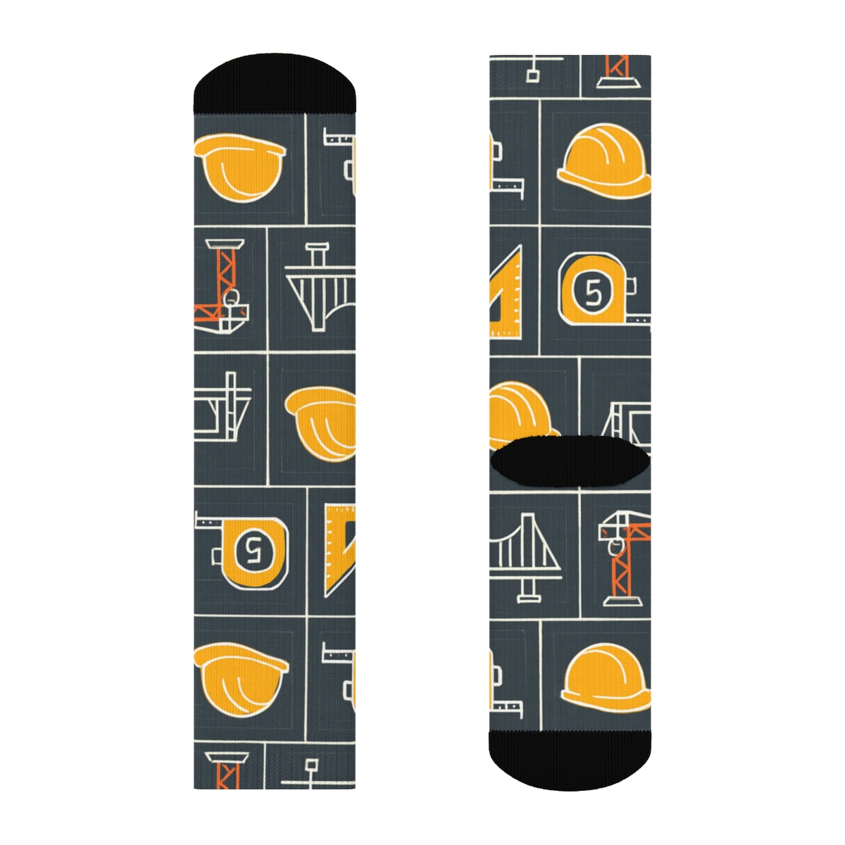 Blueprint Festival Pattern For Civil Engineer designer printed crew socks