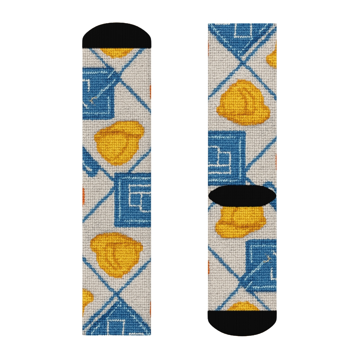 Blueprint Knit Building Inspector Lattice personalized crew socks