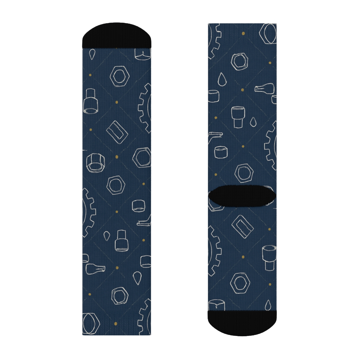 Blueprint Lattice With Mechanic Charm premium sports crew socks