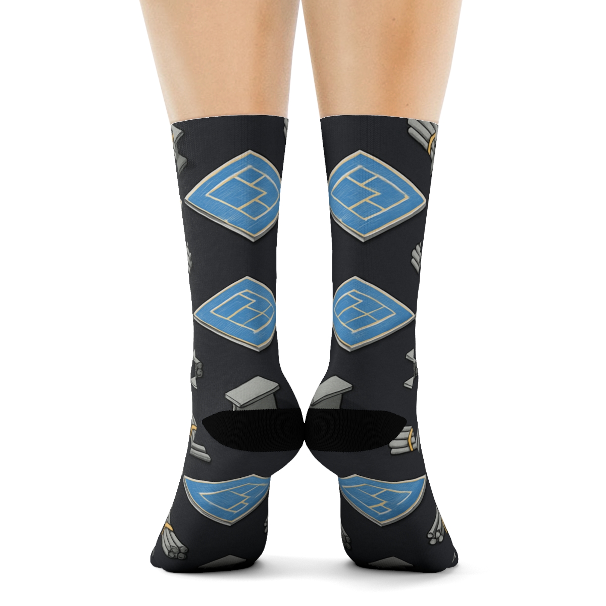Blueprint Orbit Grid Civil Engineer Pattern trendy patterned crew socks