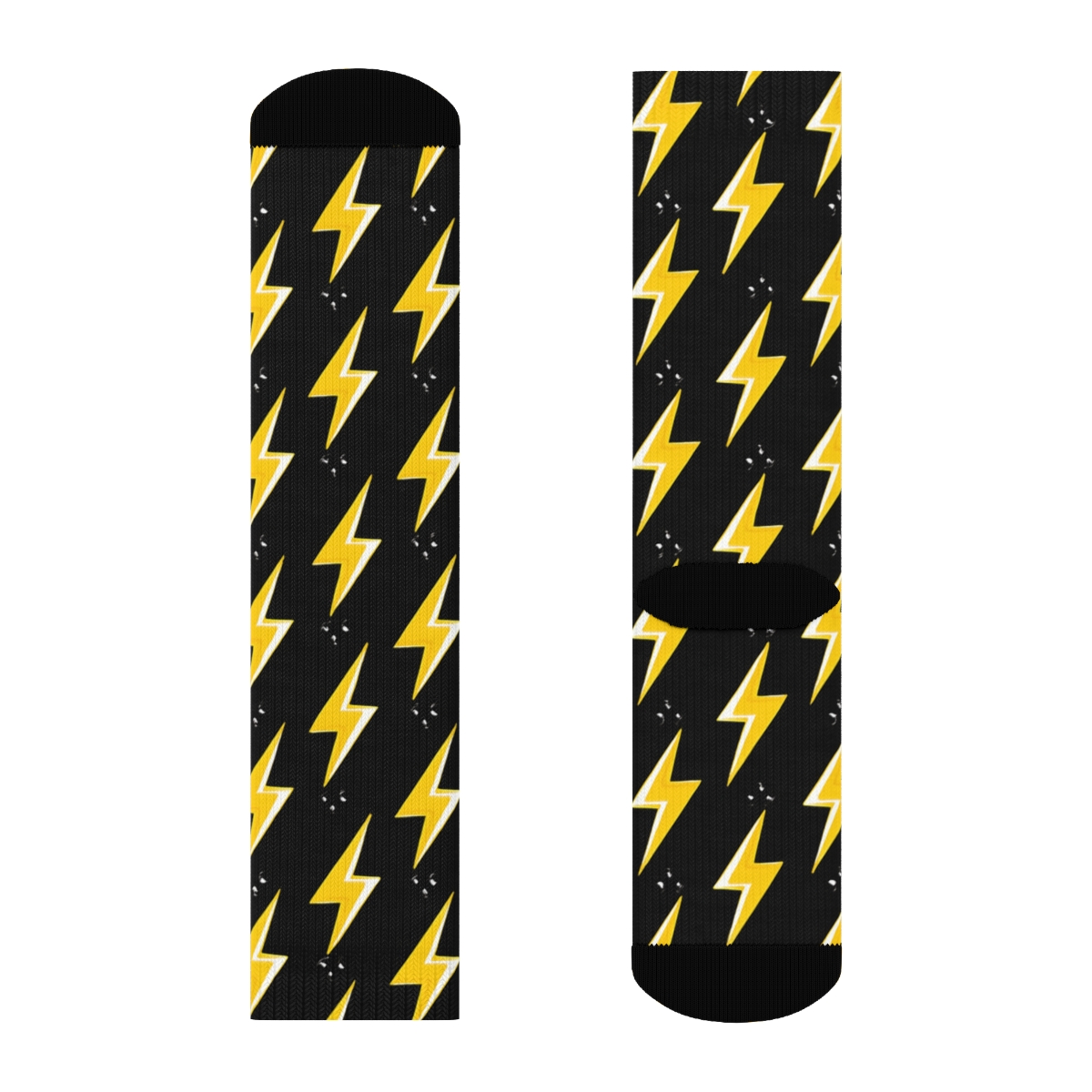 Bolt Grid On Black premium sports crew socks