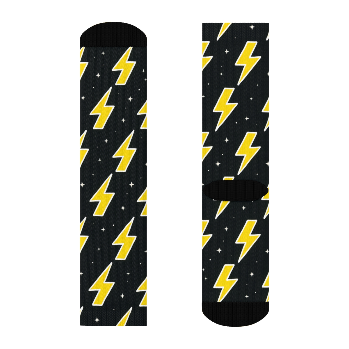 Bolt Grid On Black premium sports crew socks