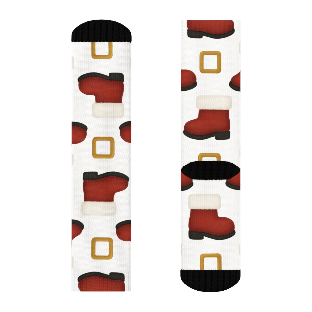Boot And Buckle Santa Pattern custom crew socks