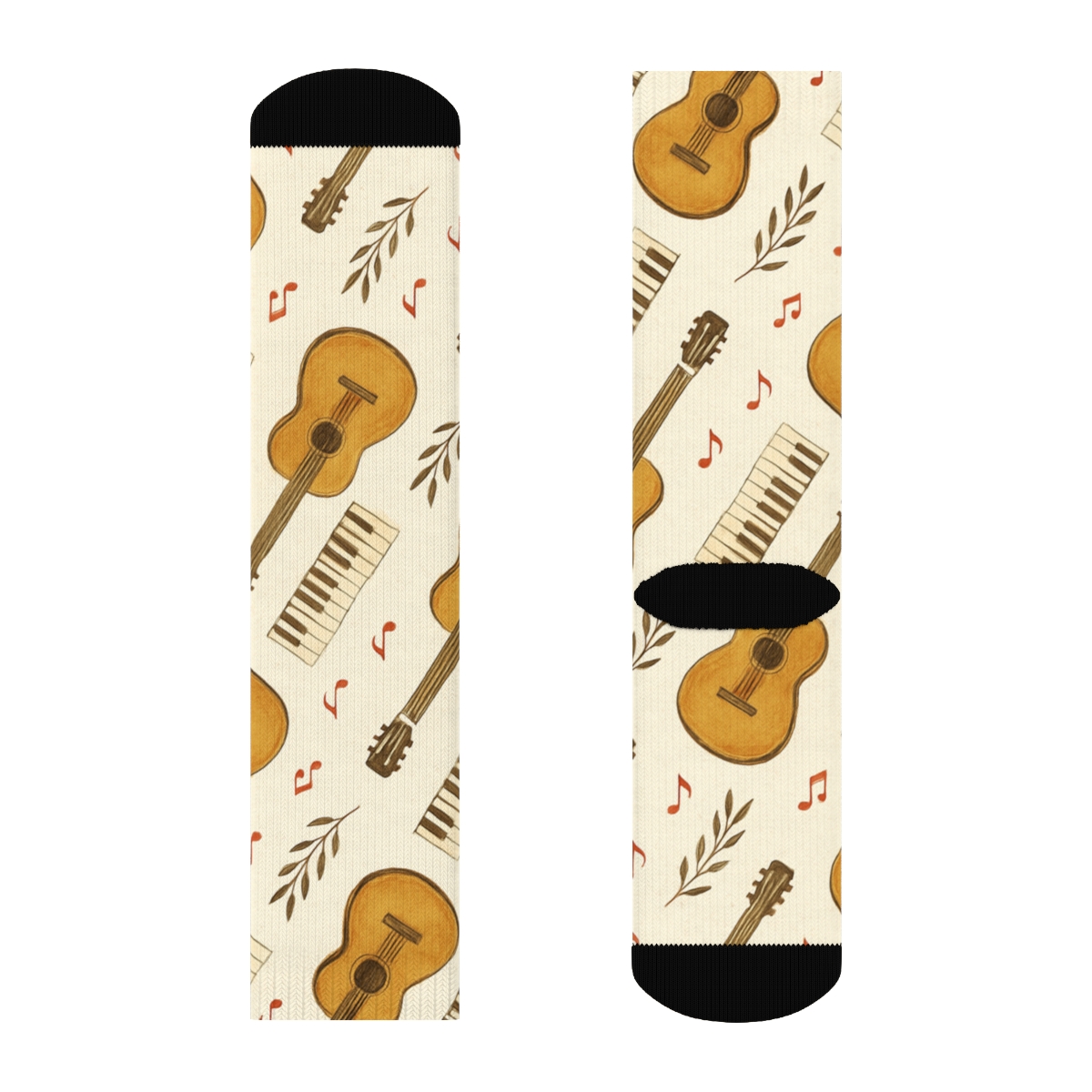 Botanical Chic Musician Notebook Pattern premium sports crew socks