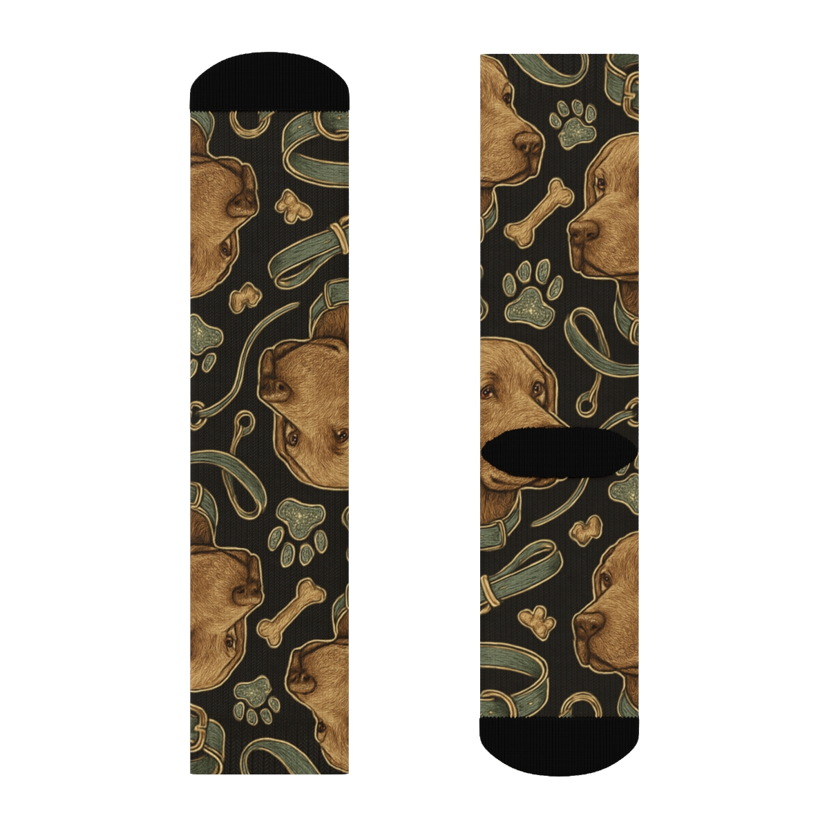 Botanical Poster Collage With Labrador Retriever Motifs personalized crew socks