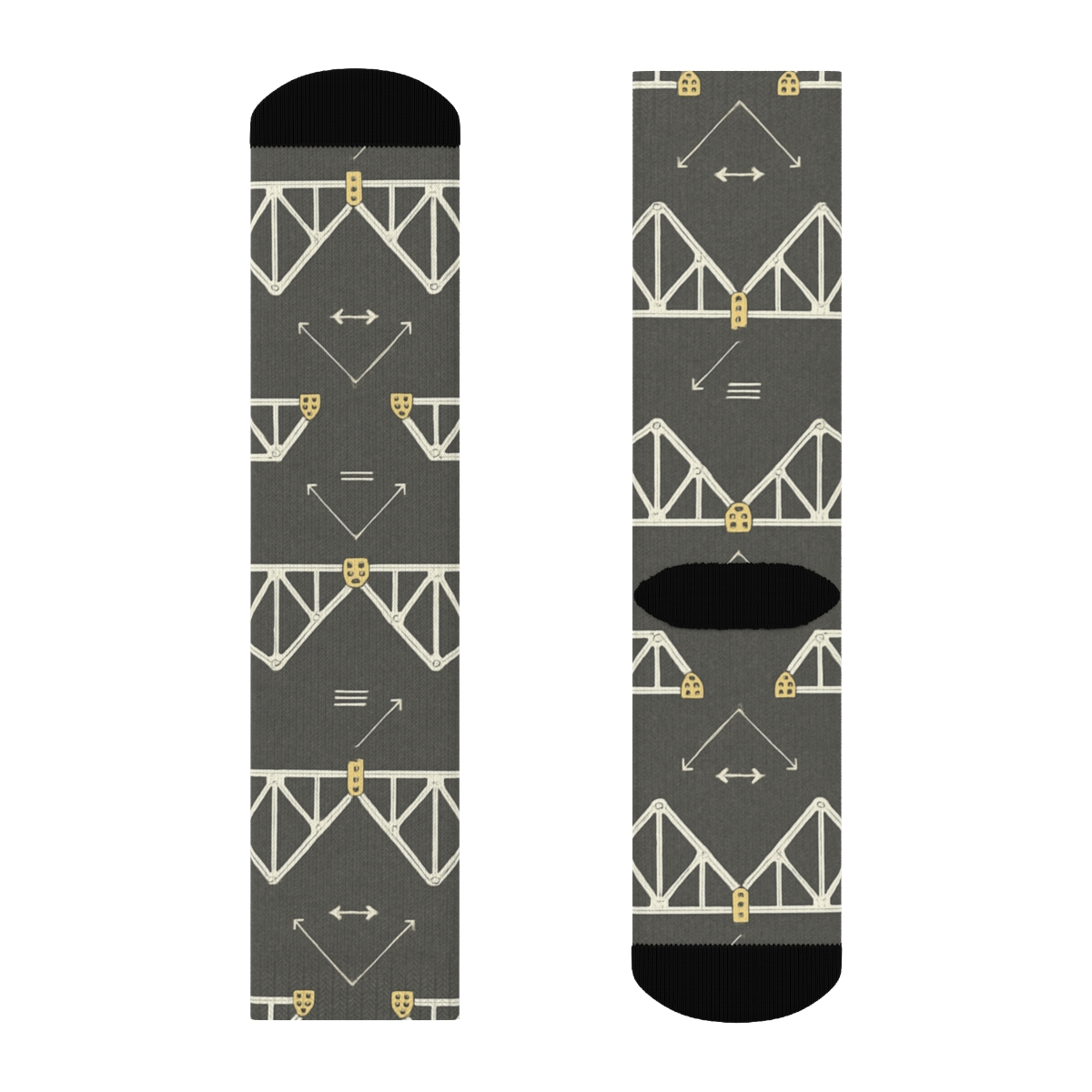 Bridge Rhythm Tiles For Civil Engineer unique graphic crew socks