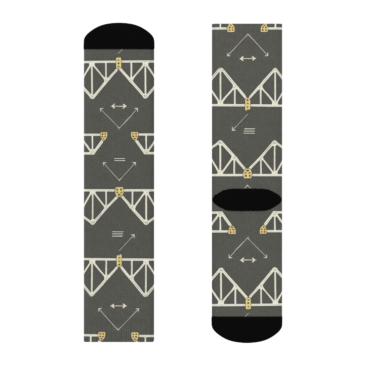 Bridge Rhythm Tiles For Civil Engineer unique graphic crew socks