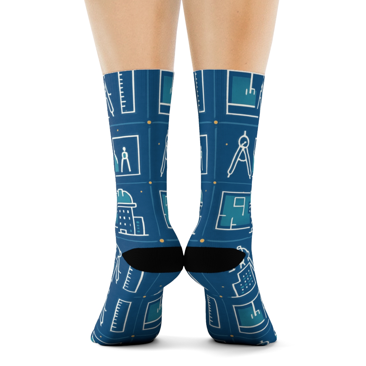 Blueprint Party Tiles With Architect Flair custom crew socks