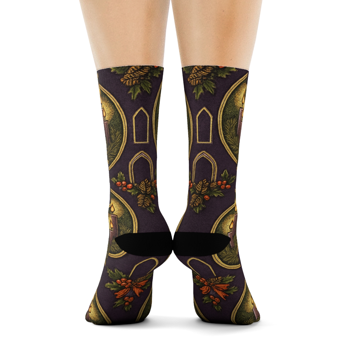 Vintage Liturgical Advent Wreath Poster Tiles custom crew socks