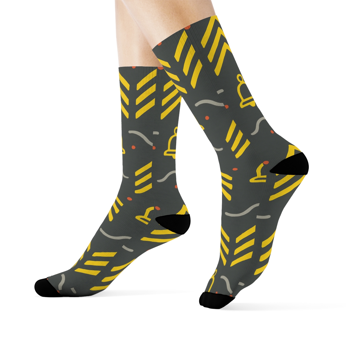 Minimal Fire Fighter Ladder Stripe Chevron comfortable cotton crew socks