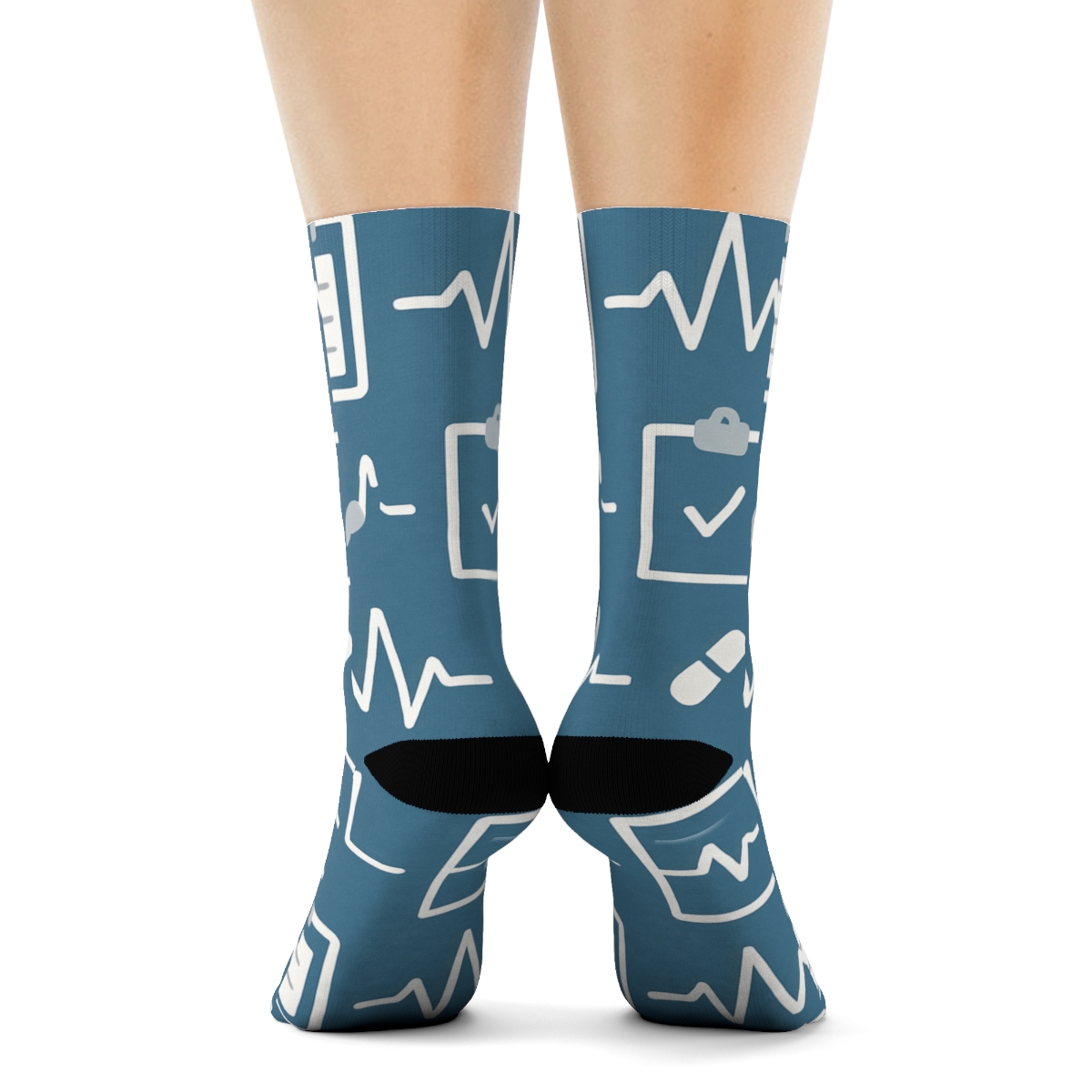 Clipboard And Chart Grid With Nurse Accents premium sports crew socks