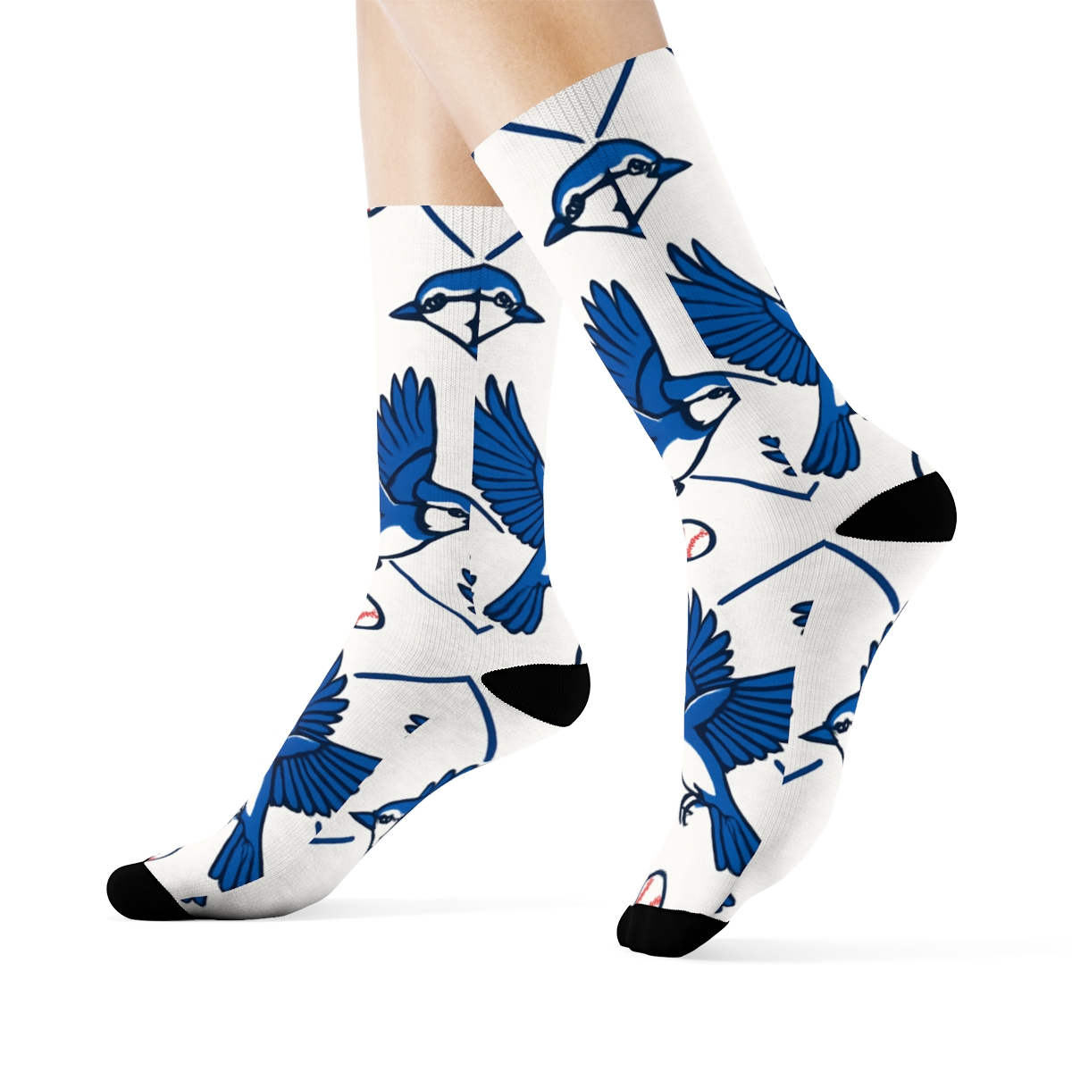 Blue Jays Flight Diamond Pattern personalized crew socks