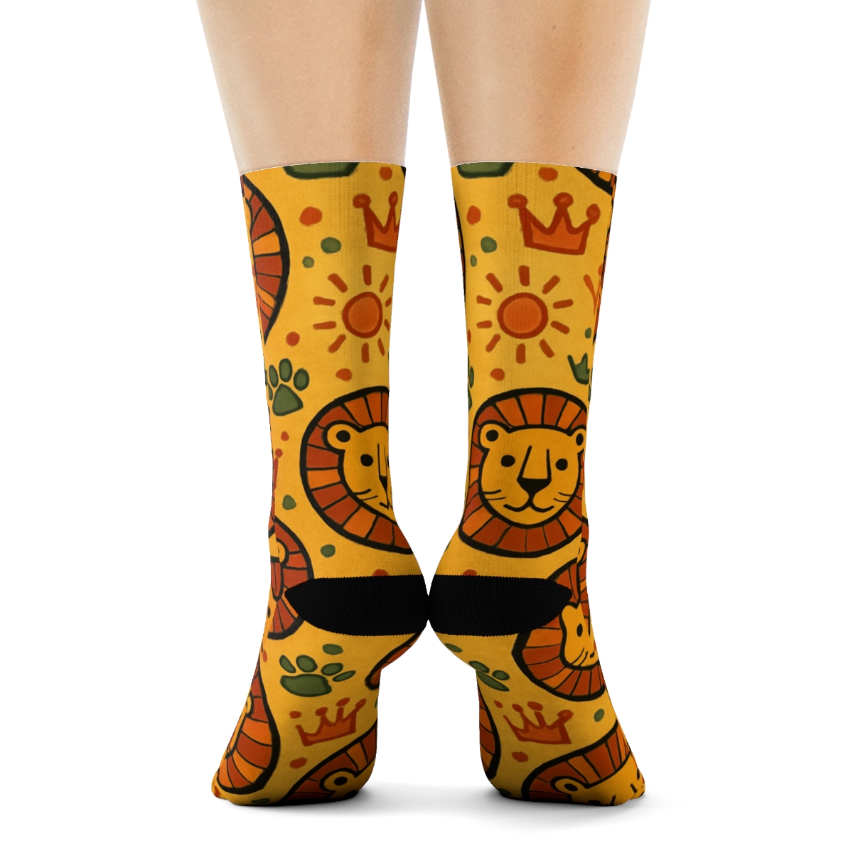 Starfield Mane-Lion Medallions soft everyday crew socks