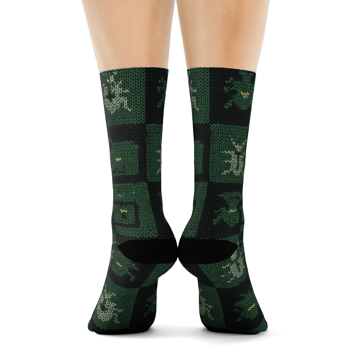 Pest Control Technician Knitted Pattern Illusion Grid stylish athletic crew socks