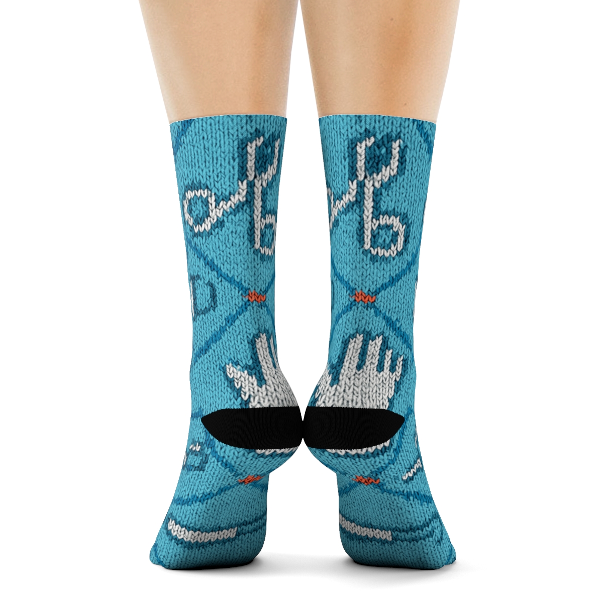 Knitted Theater Tiles With Surgeon Charm comfortable cotton crew socks