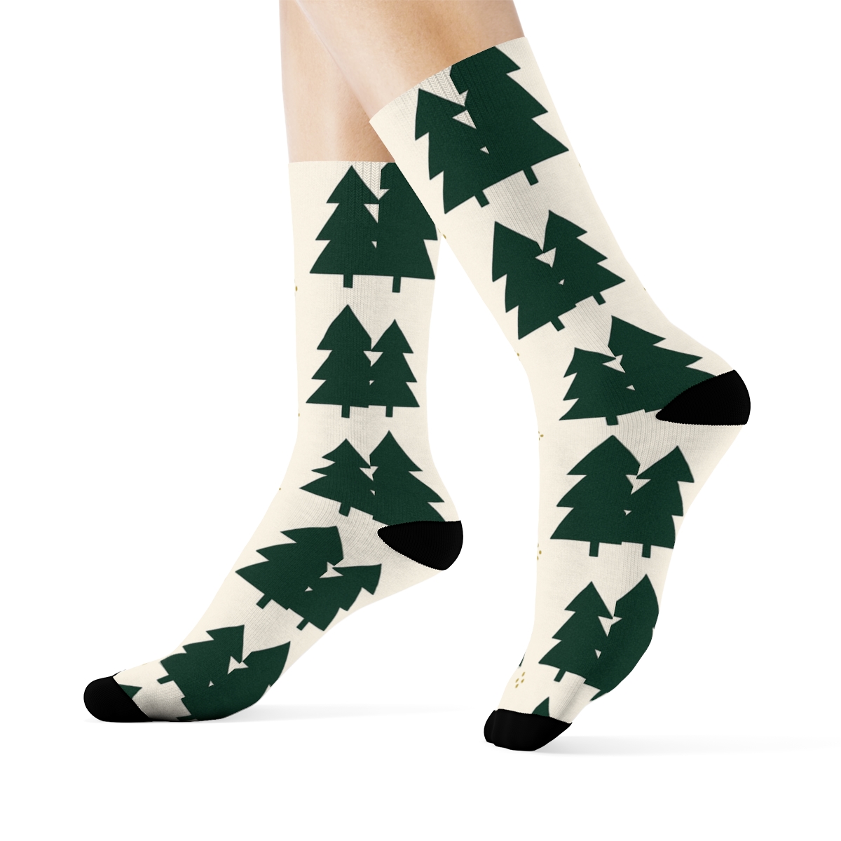 Xmas Minimal Tree Silhouette Dot Matrix comfortable cotton crew socks