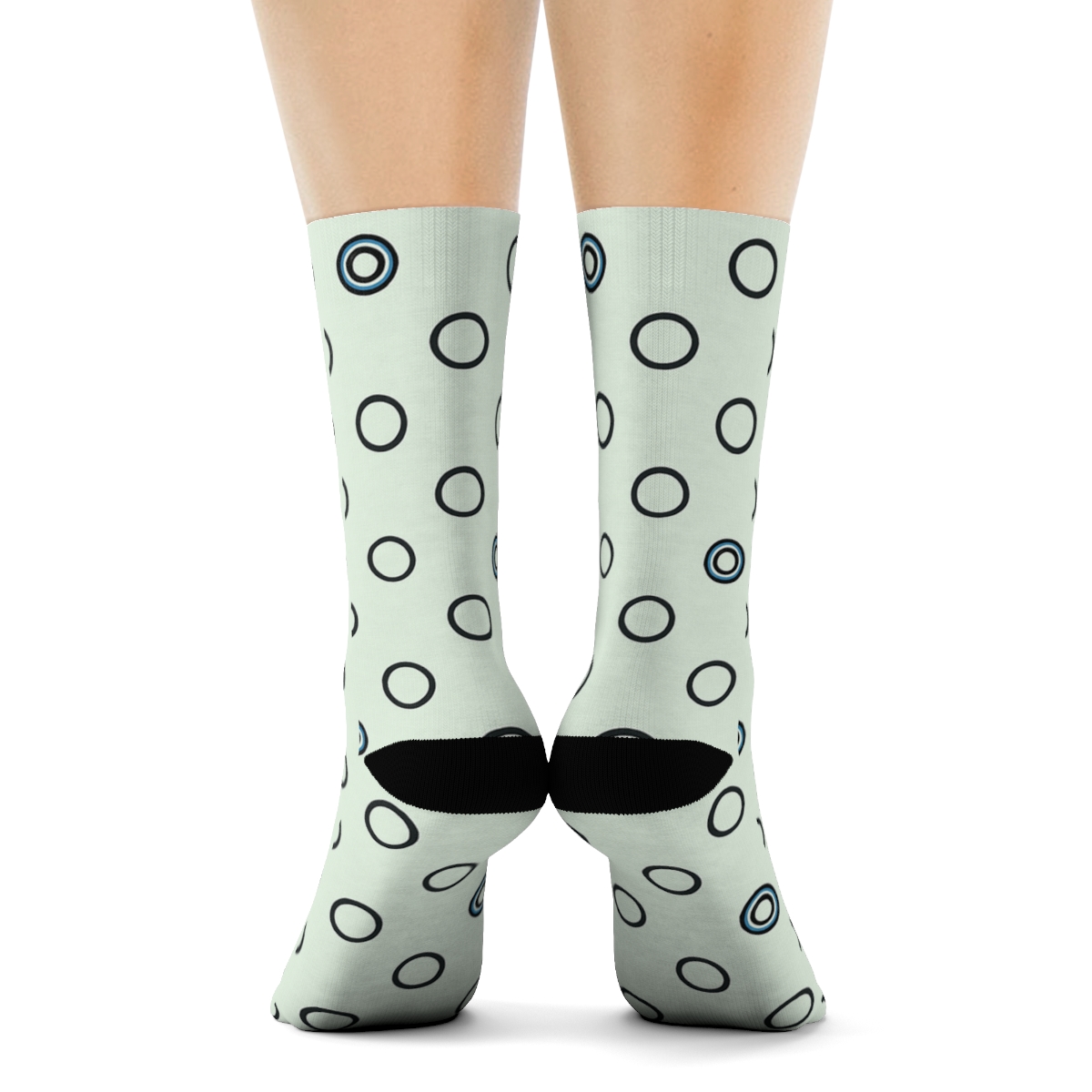 Tiny Ring Interval Rows soft everyday crew socks