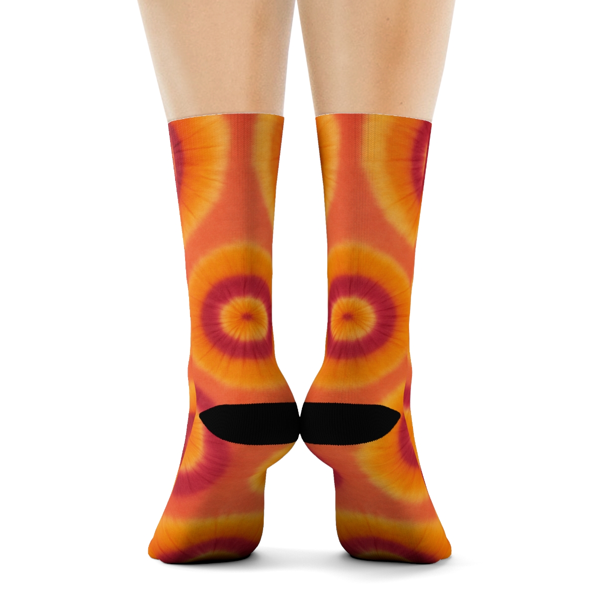 Sunset Ombre Bullseye Bands custom crew socks