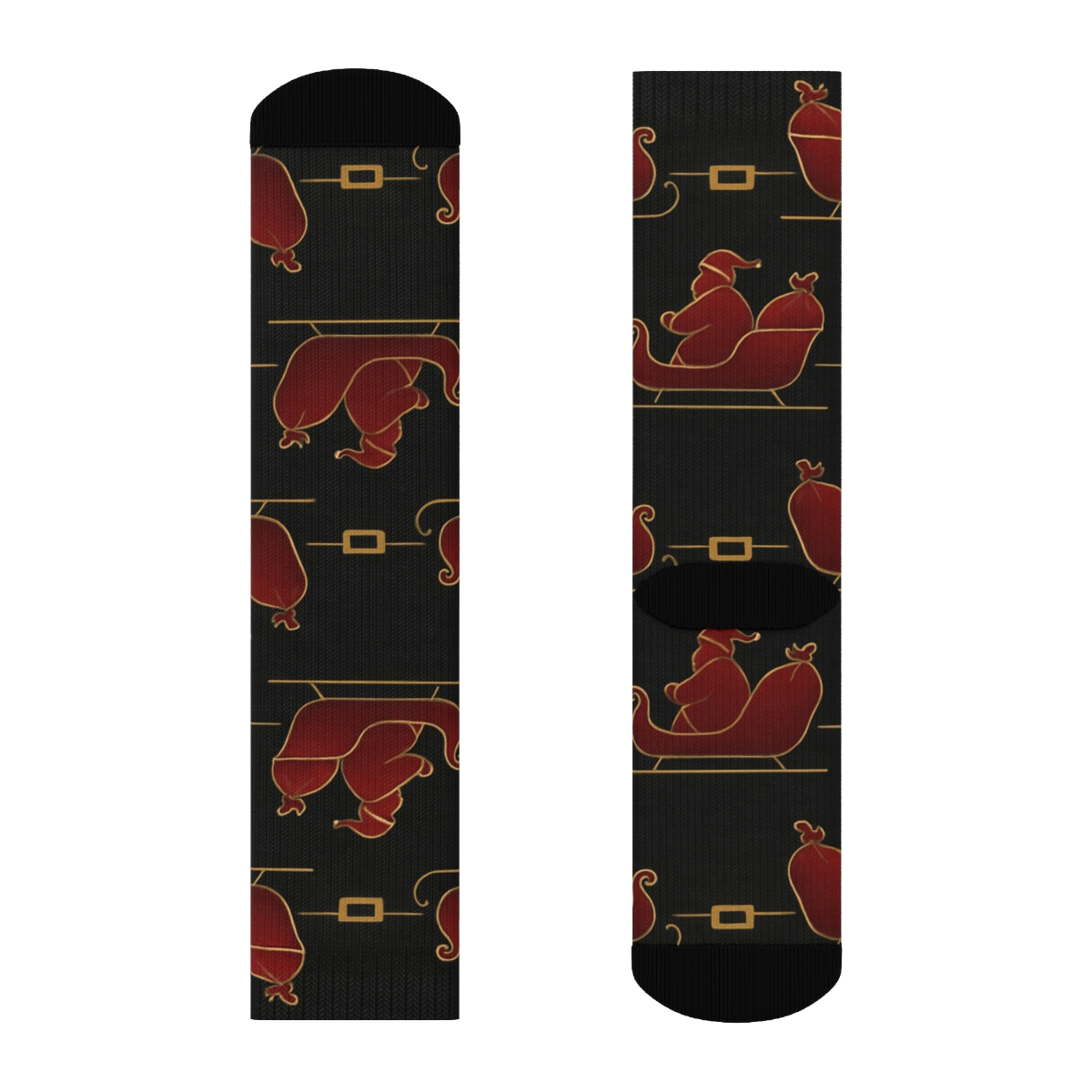 Santa Sleigh Array With Santa comfortable cotton crew socks
