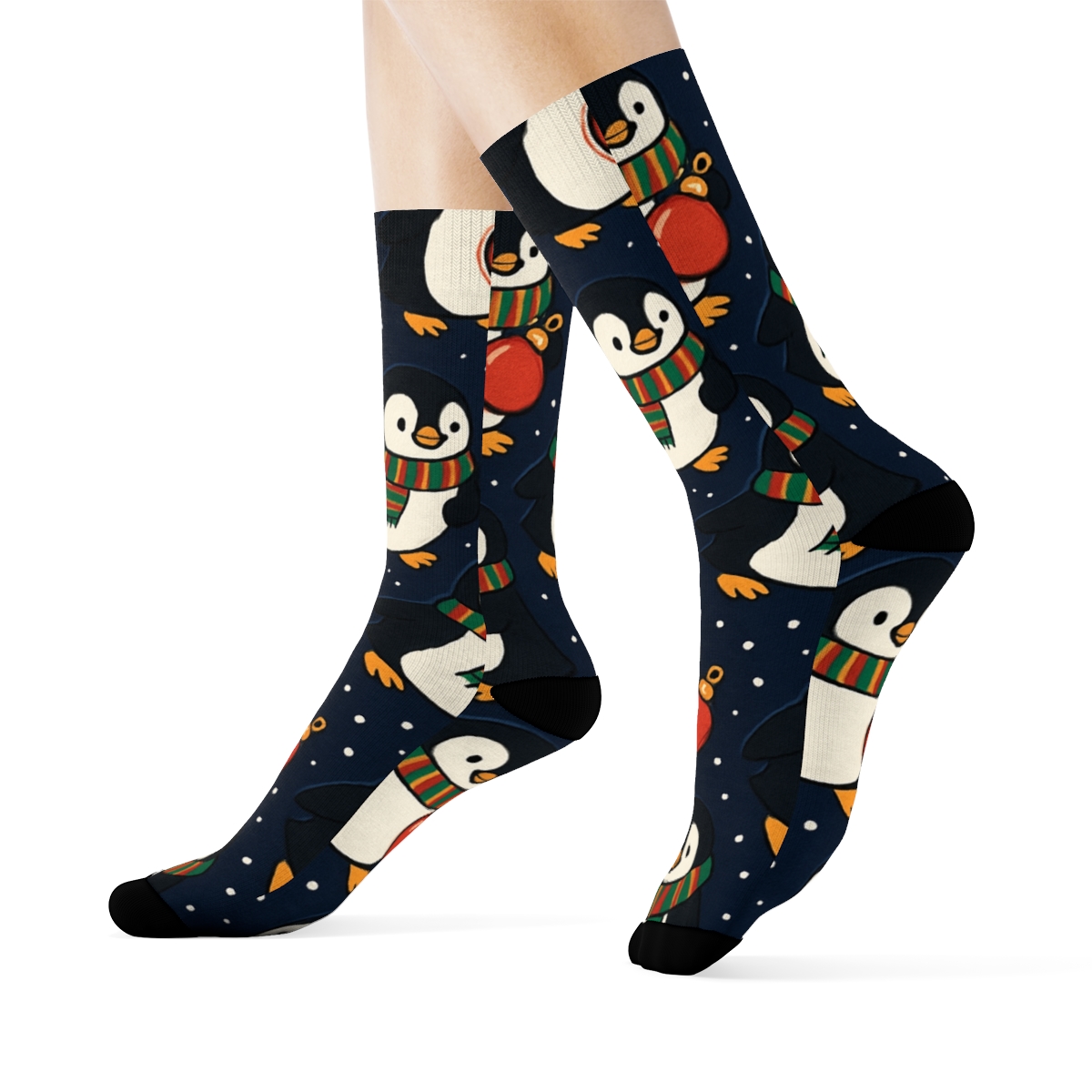 Penguin Ornament Scatter stylish athletic crew socks