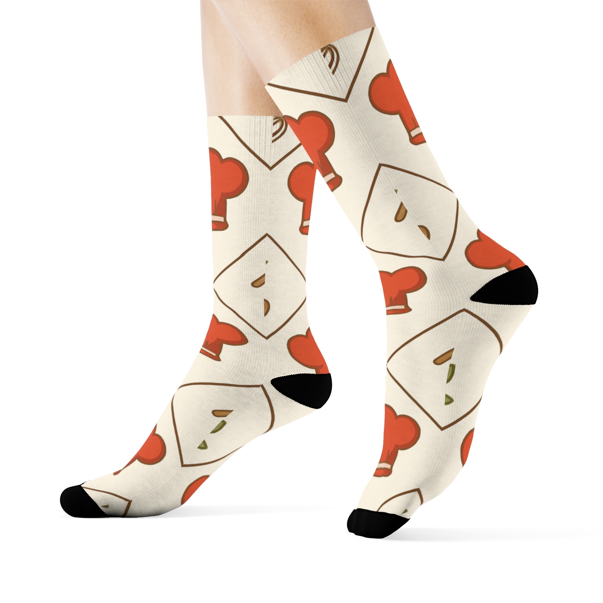 Chef Hat Lattice For The Cook Studio unique graphic crew socks