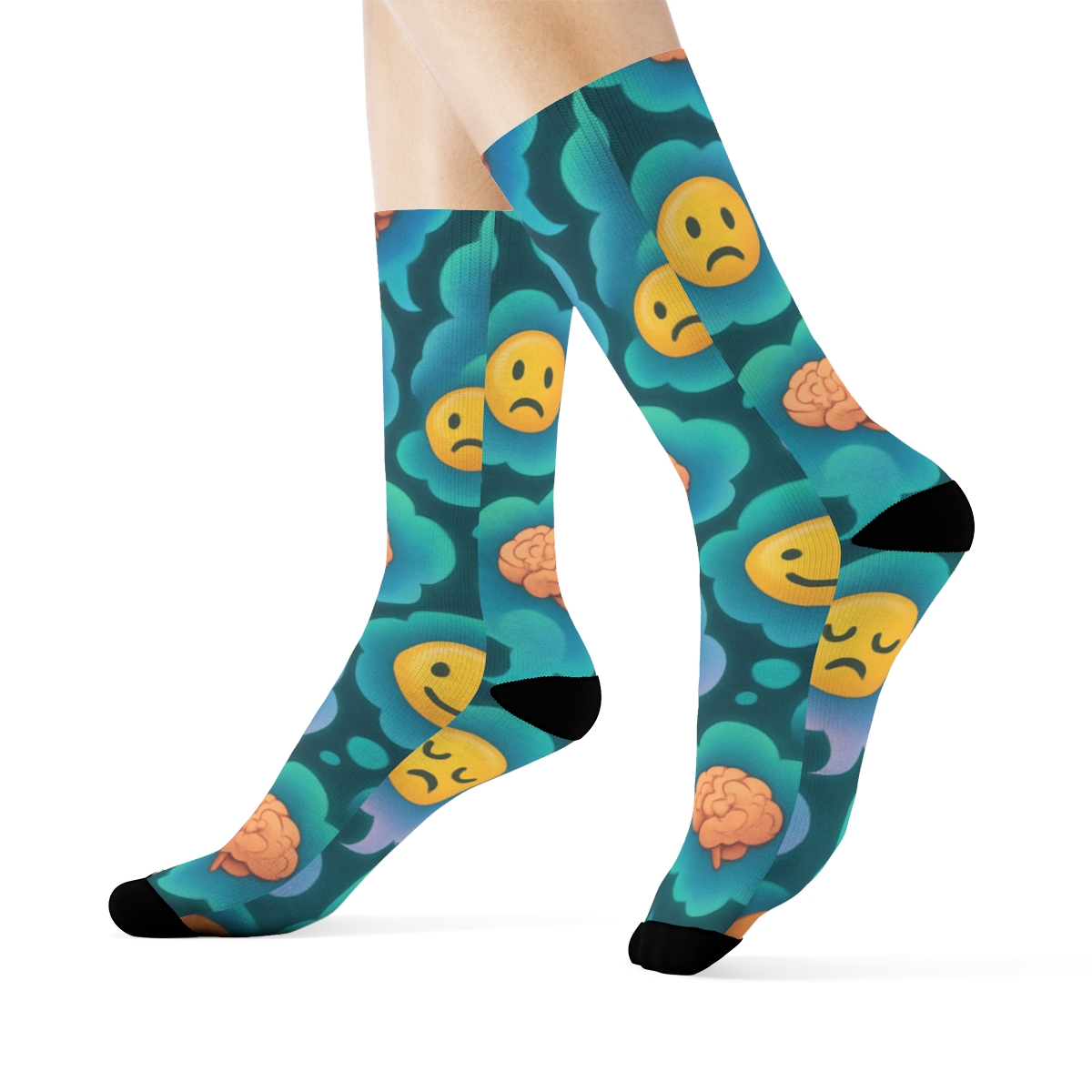 Nebula Thought Waves Pattern Psychologist soft everyday crew socks