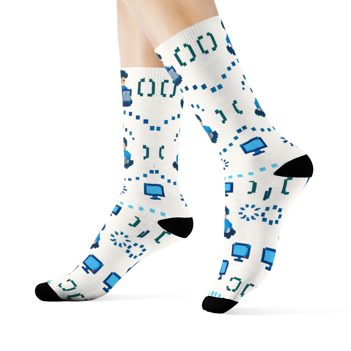 Galactic IDE Orbit With Software Developer Icons premium sports crew socks