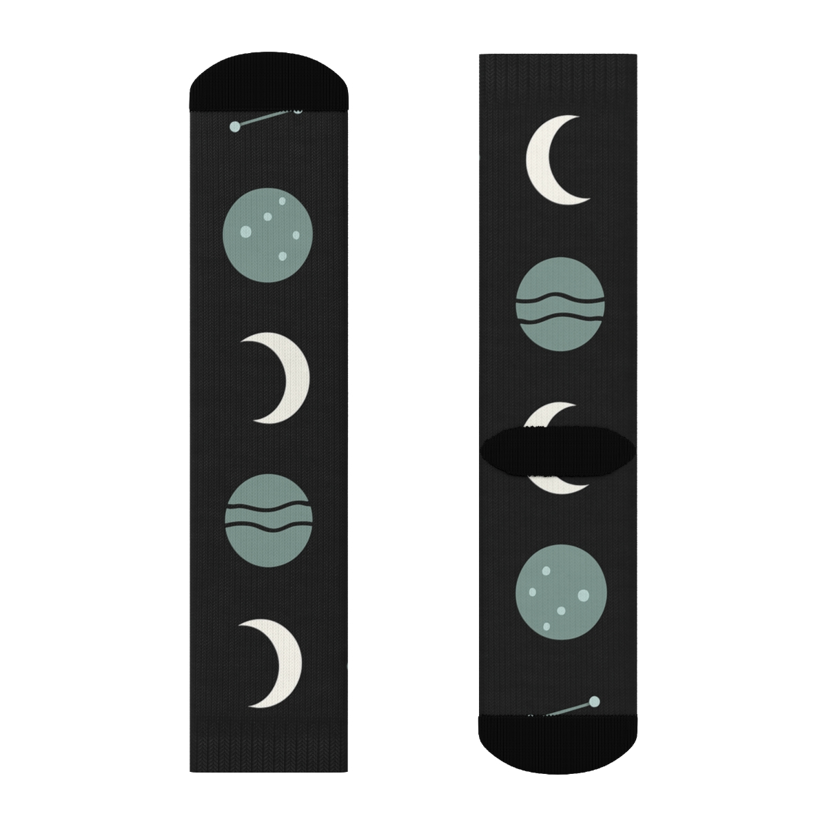 Minimal Planet Icon Grid unique graphic crew socks