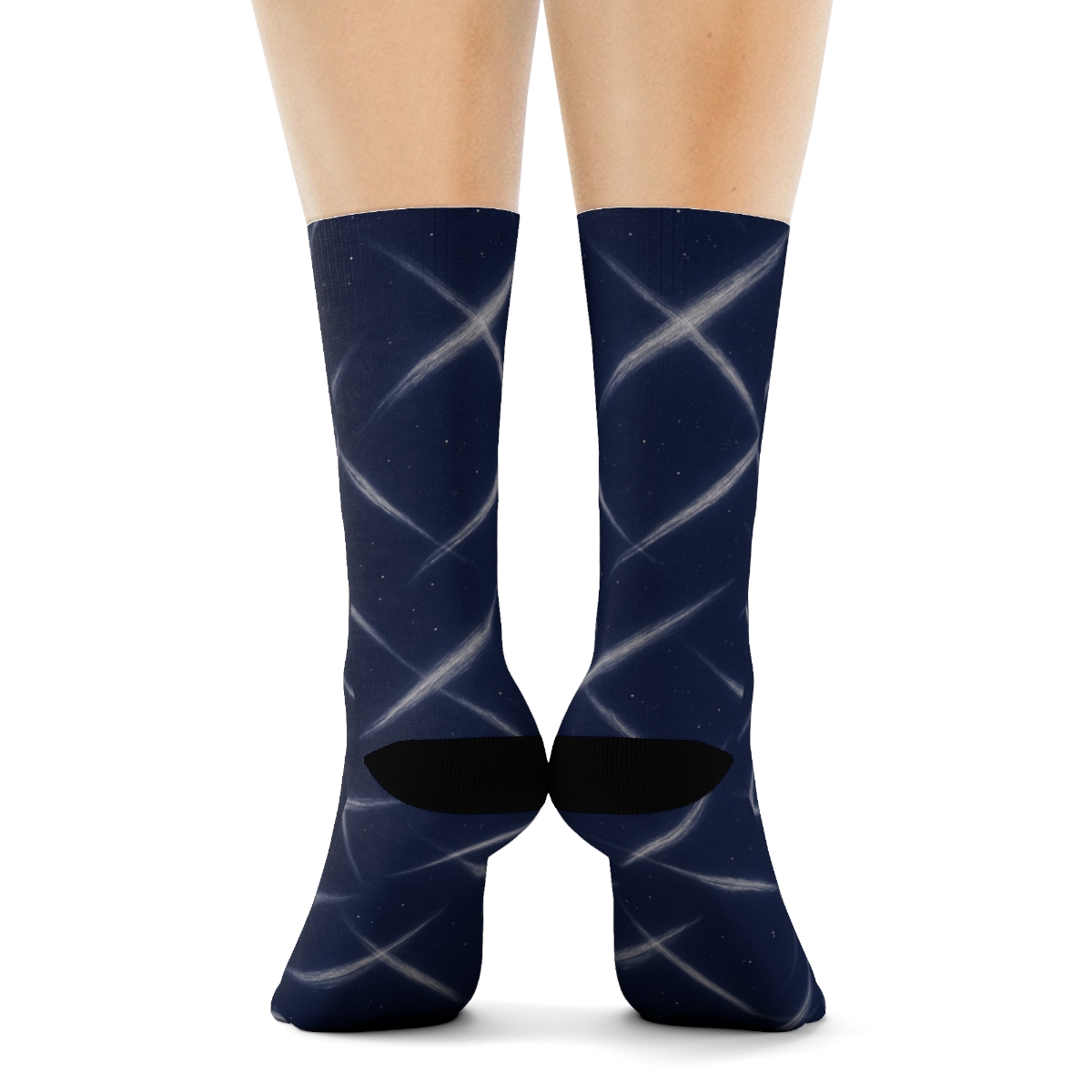 Cirrus Streak Array On Deep Indigo Field stylish athletic crew socks