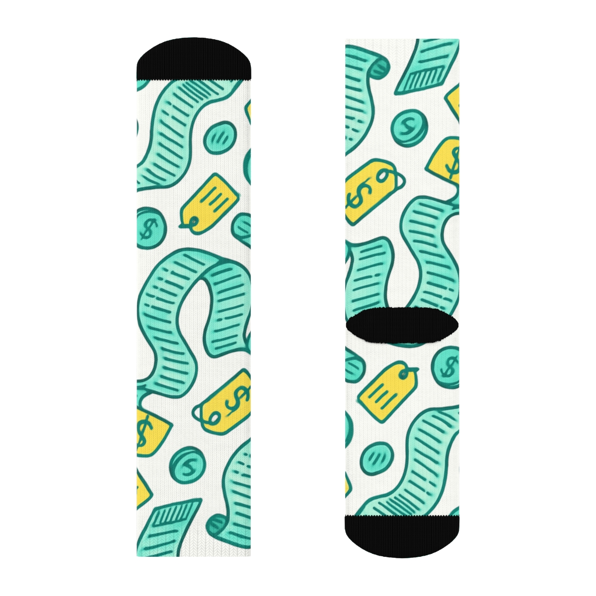 Cashier Receipt Ribbon Tessellation personalized crew socks
