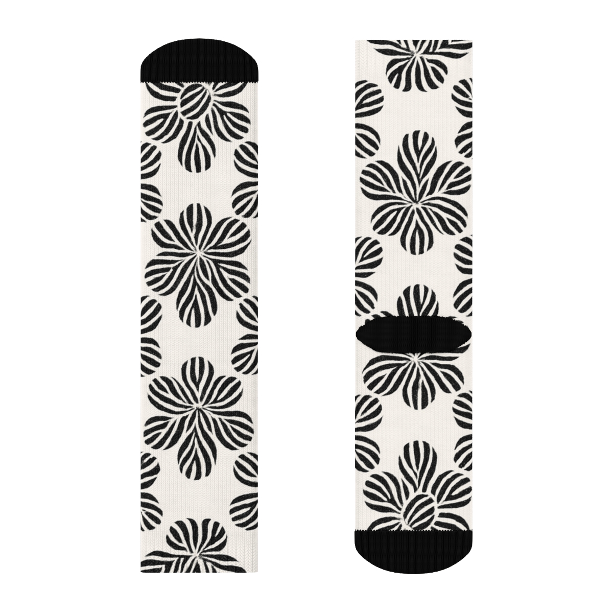 Radial Zebra Hoofprint Bursts personalized crew socks