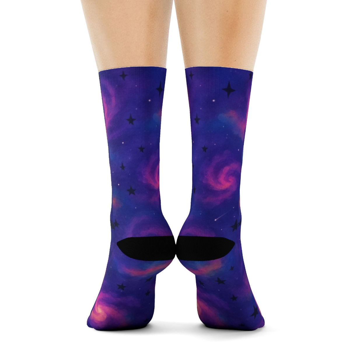 Neon Nebula Watercolor Swirl unique graphic crew socks