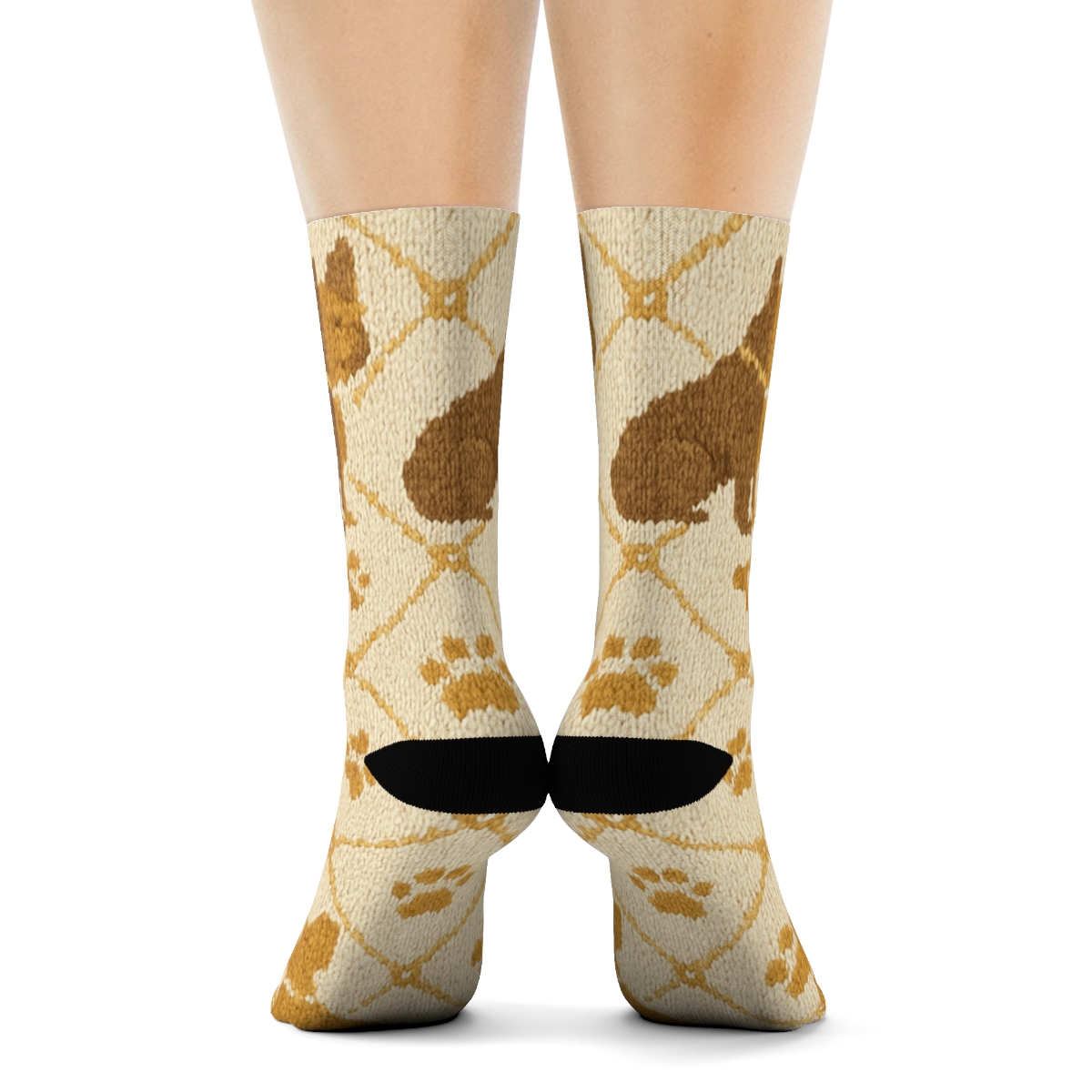 Knitted French Bulldog Cozy Quilt Repeat trendy patterned crew socks