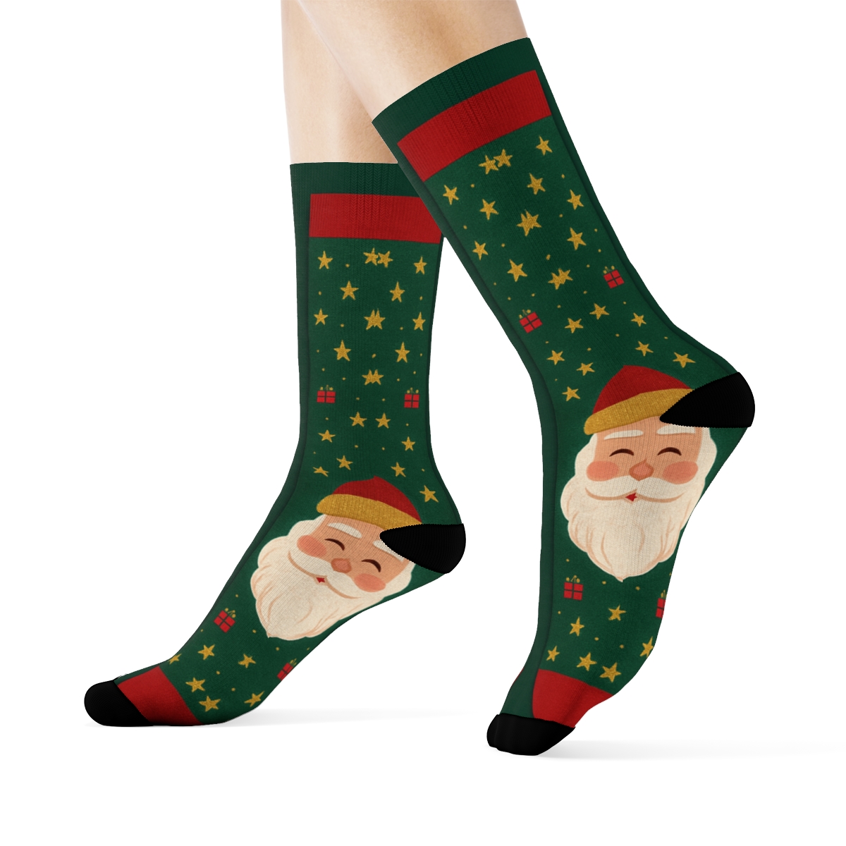 Santa Spotlight Mirrored Pair premium sports crew socks