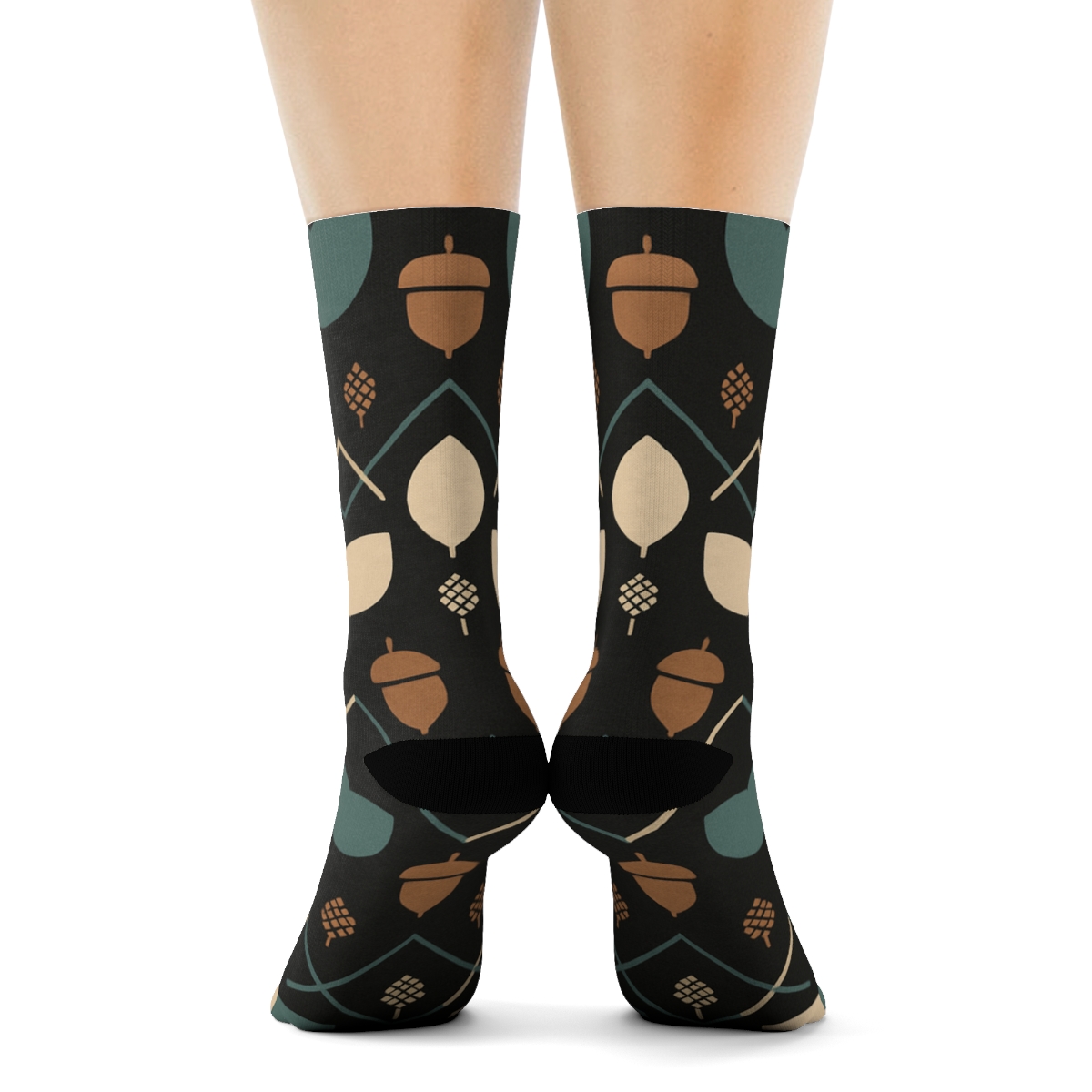 Acorn Lattice On Charcoal Background stylish athletic crew socks