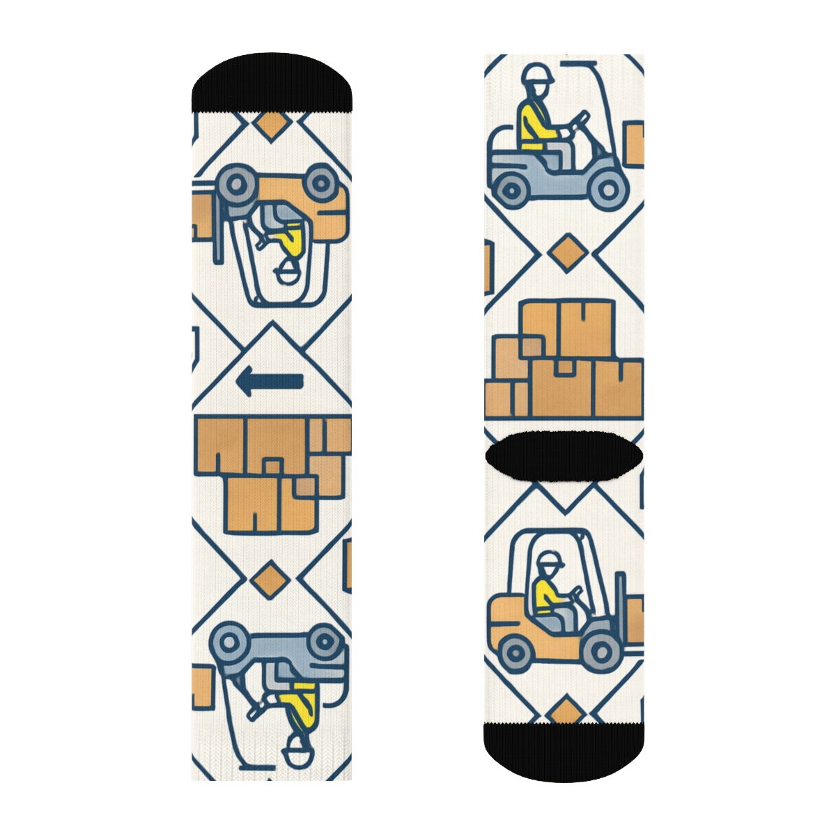 Logistics Collage With Warehouse Worker Icons personalized crew socks