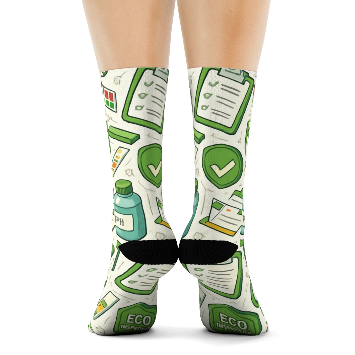 Environmental Inspector Water Quality Infographic Tessellation designer printed crew socks