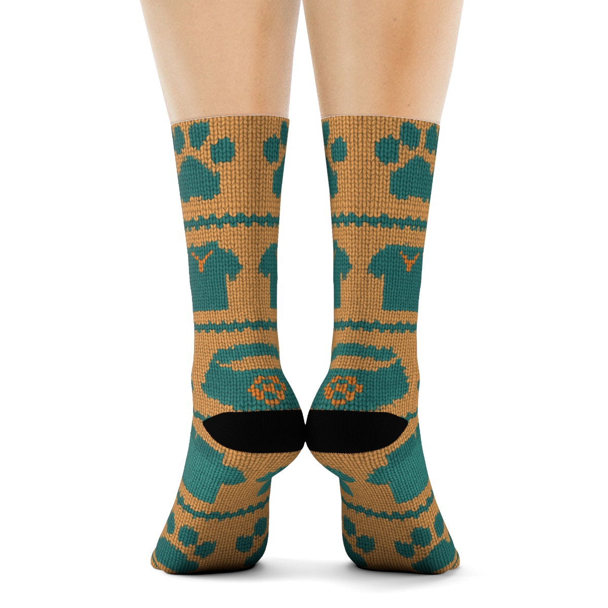 Knitted Animal Control Officer Patchwork Bands unique graphic crew socks