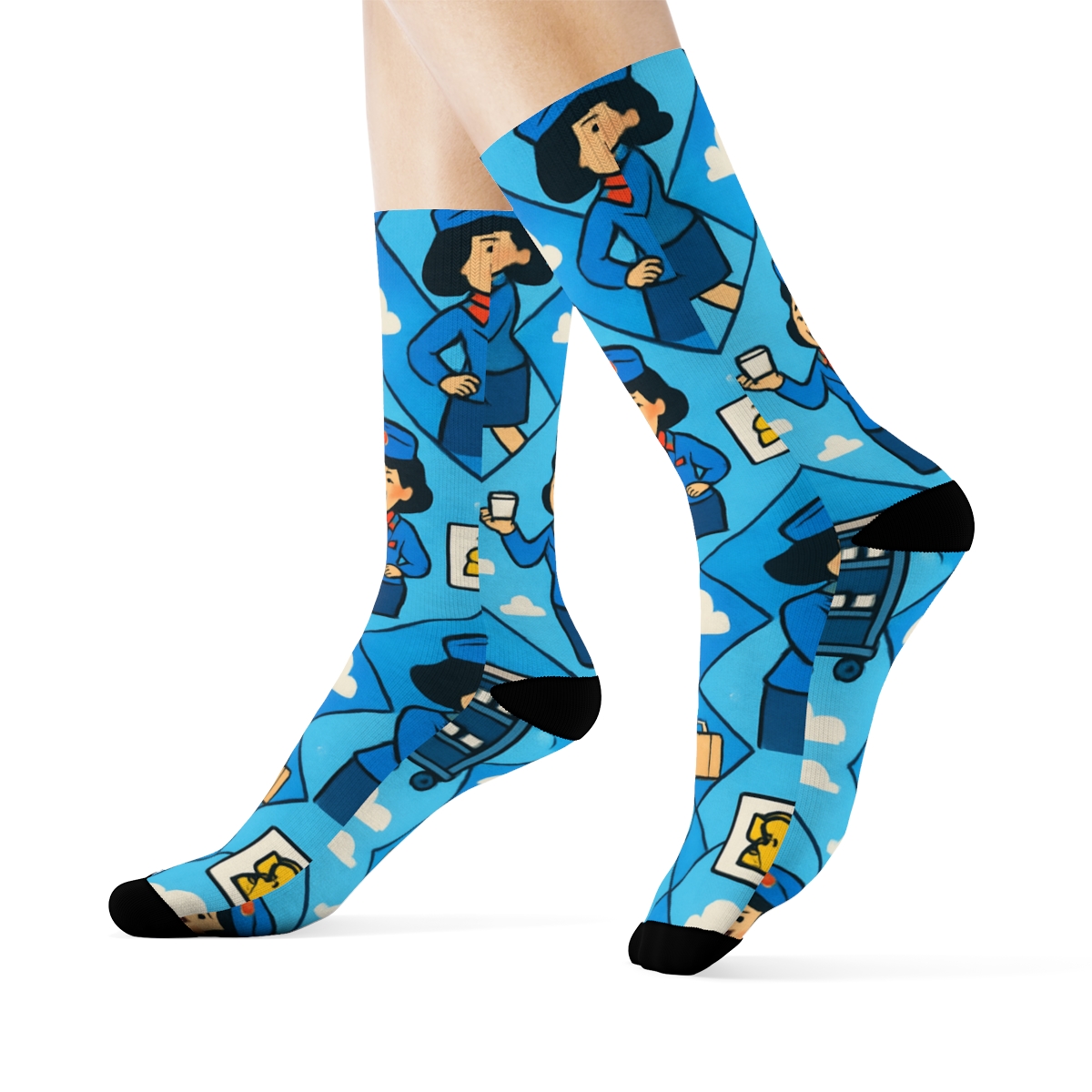 Flight Attendant Service Cart Tessellation soft everyday crew socks