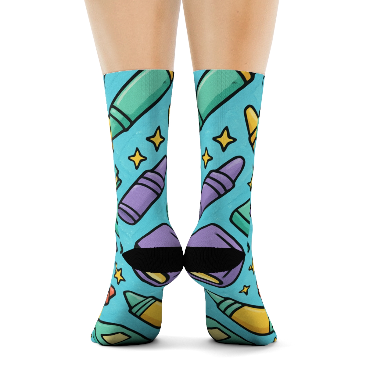 Crayon Constellations For The Childcare Worker premium sports crew socks