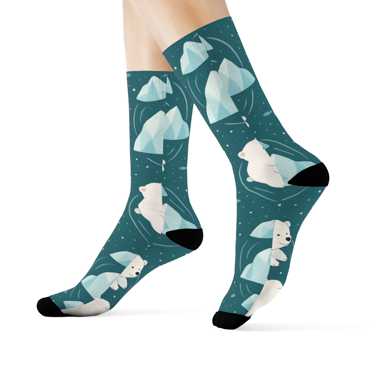 Polar Bear Frosted Cub Carousel custom crew socks
