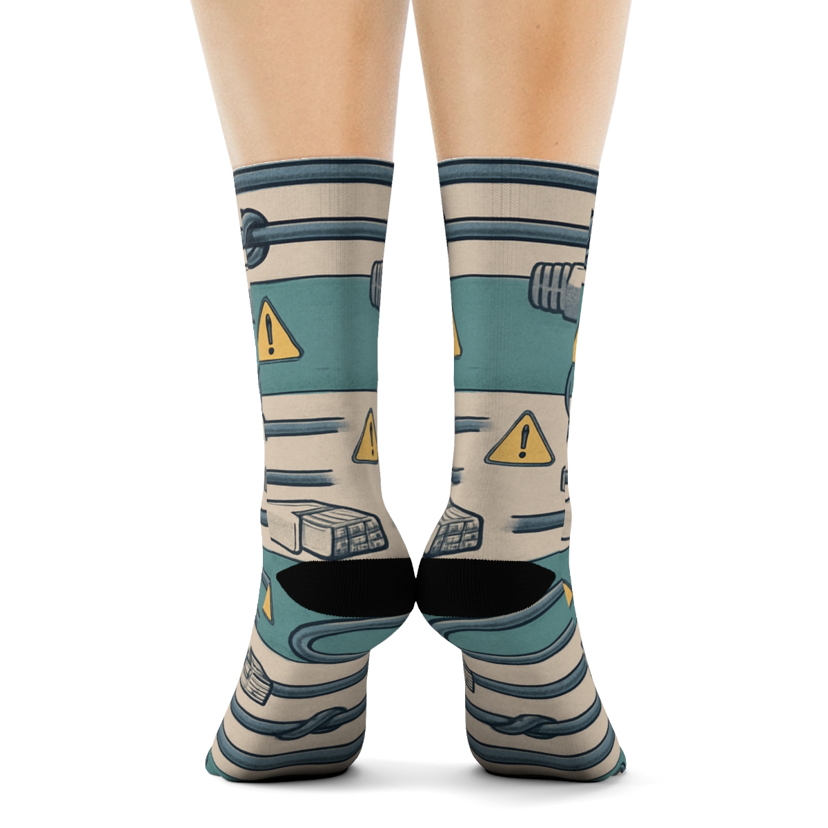 Cable Lattice It Support Specialist Pattern Bands unique graphic crew socks