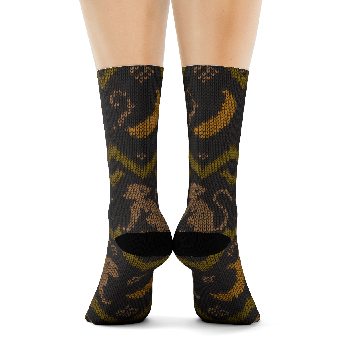Monkey Chevron Knit Illusion soft everyday crew socks