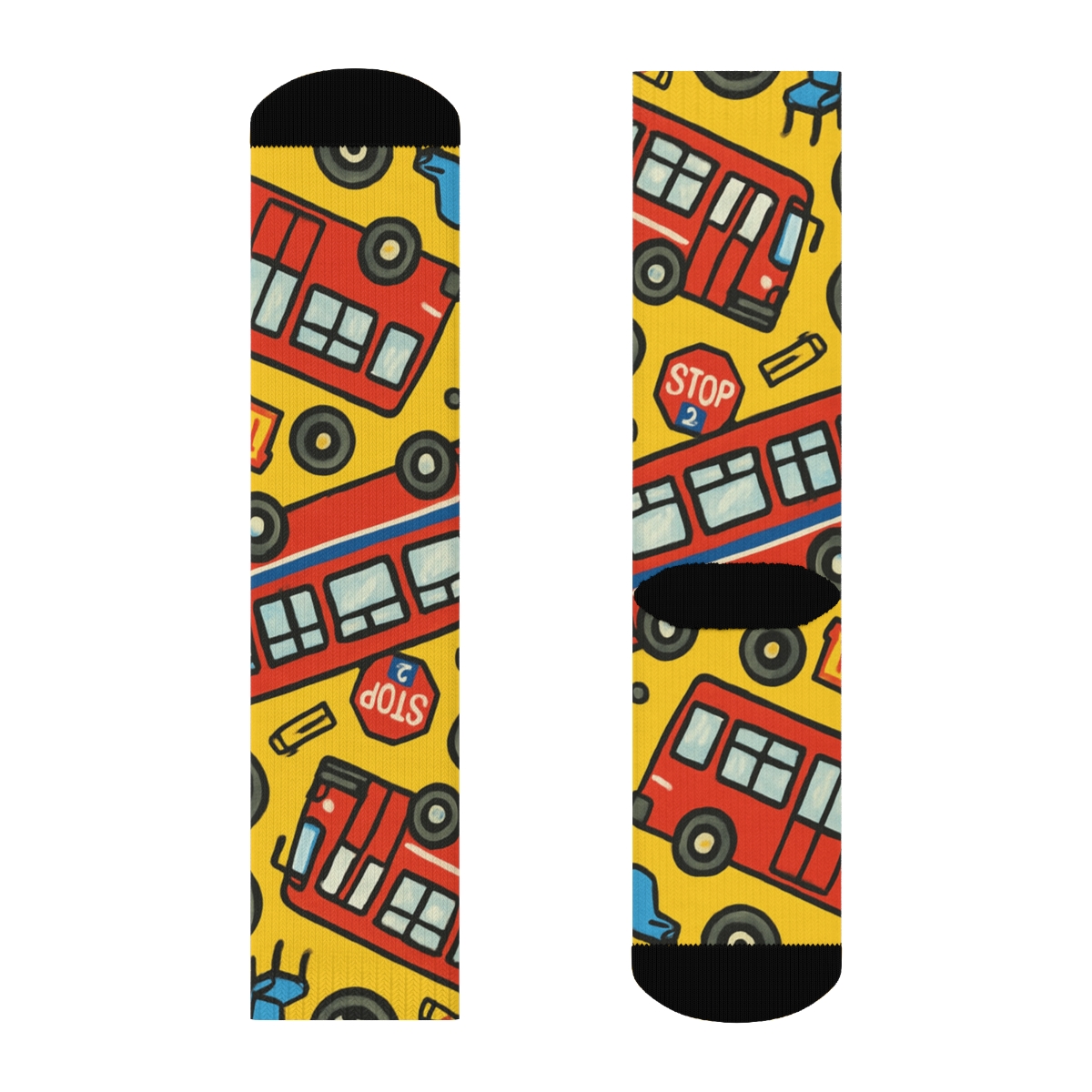 City Bus Tessellation, Bus Driver Edition unique graphic crew socks