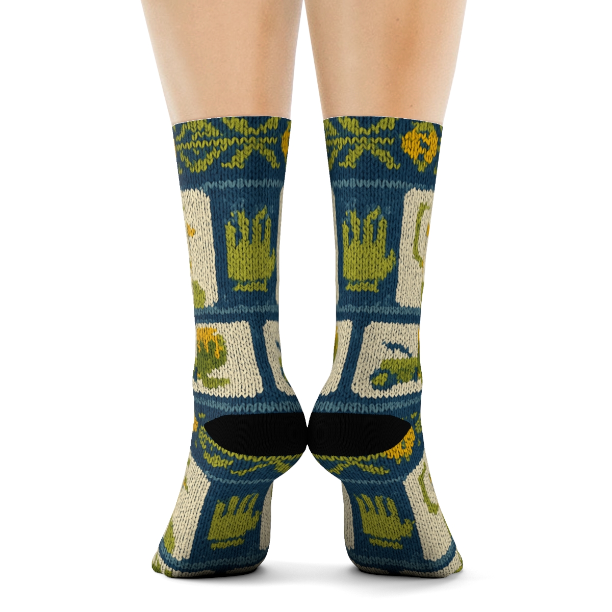 Knitted Garden Border, Groundskeeper Edition unique graphic crew socks