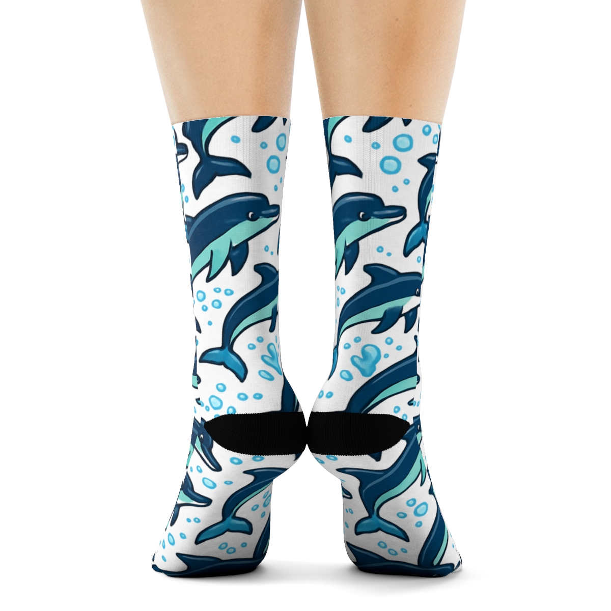 Dolphin-Blue Pod Tessellation personalized crew socks
