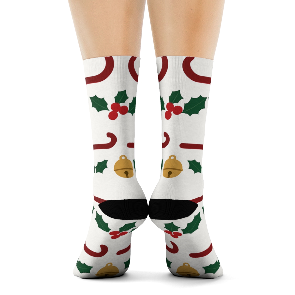 Crimson Runners With Sleigh Bells Garland Band unique graphic crew socks
