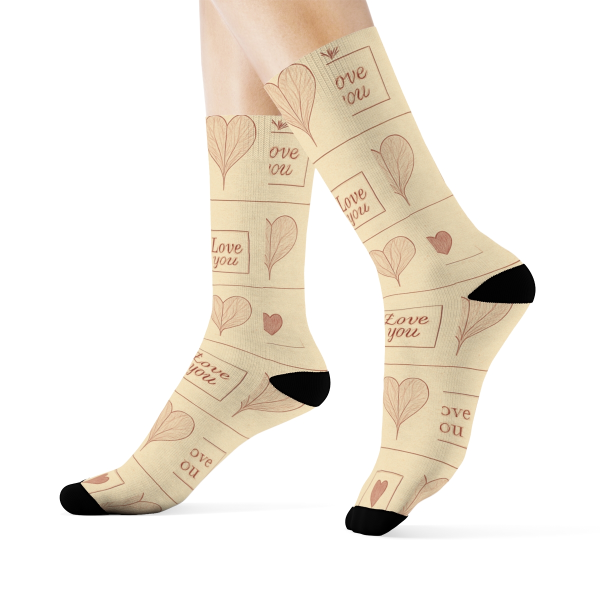 Outline Hearts With Vintage Valentine	S Classic Heart Herbarium Bands custom crew socks