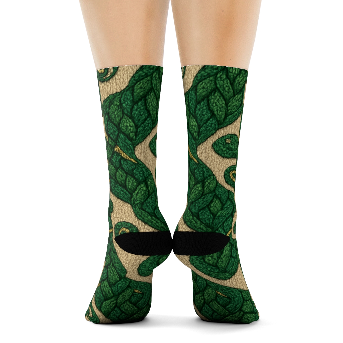 Knitted Illusion Snake Scale Cable Repeat premium sports crew socks