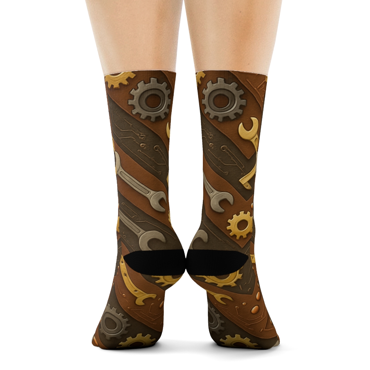 Mechanical Engineer Gear And Tool Chevron custom crew socks